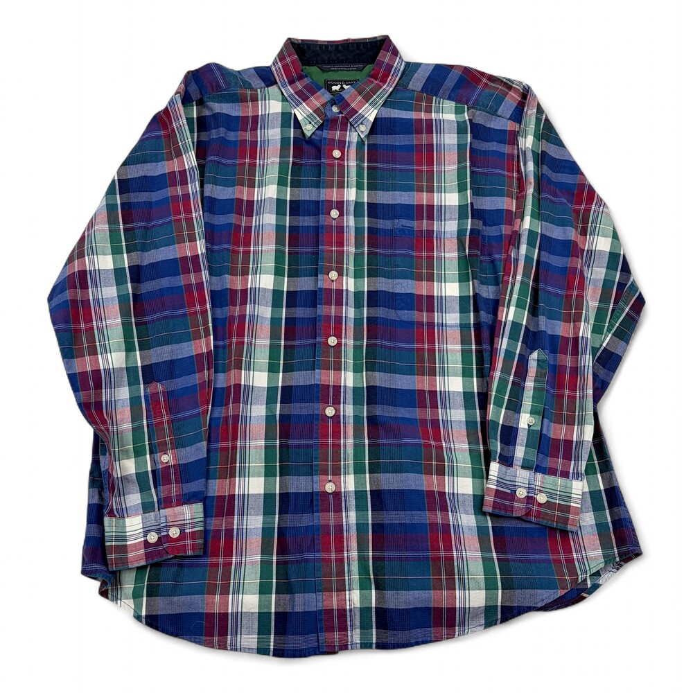 Woods & Gray Men's XL Plaid Button-Down‎ Dress Shirt